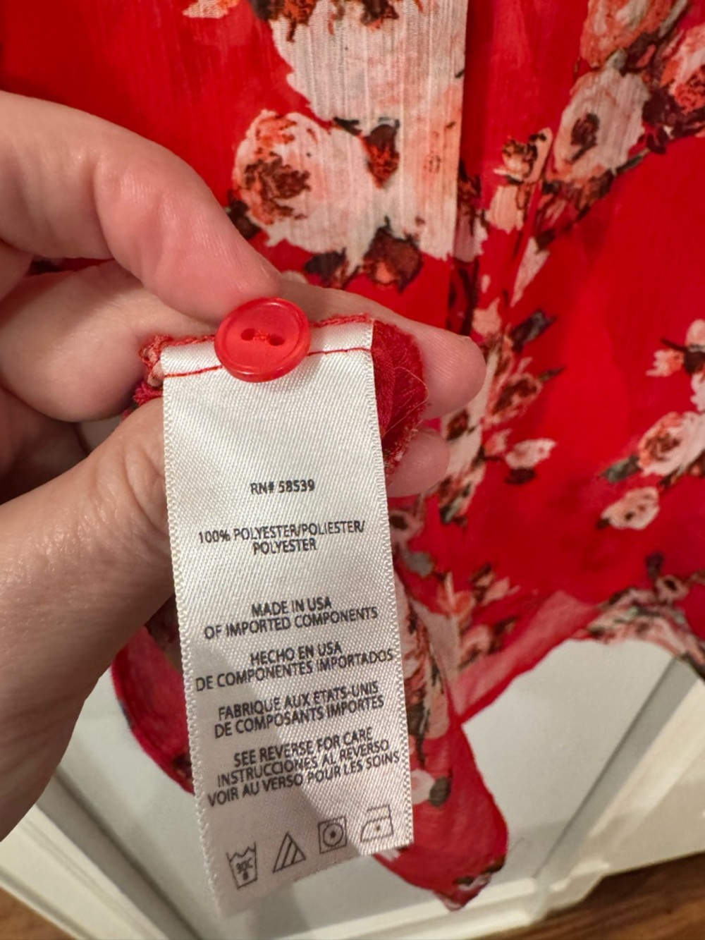 Red Floral Wrap Blouse - Kut from the Kloth - Picture 6 of 6